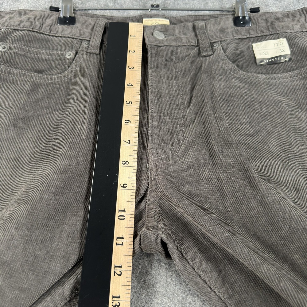 J.Crew Pants Mens 33x32 Gray 770 Stretch Corduroy Slim Straight 5 Pocket Casual - Picture 7 of 16